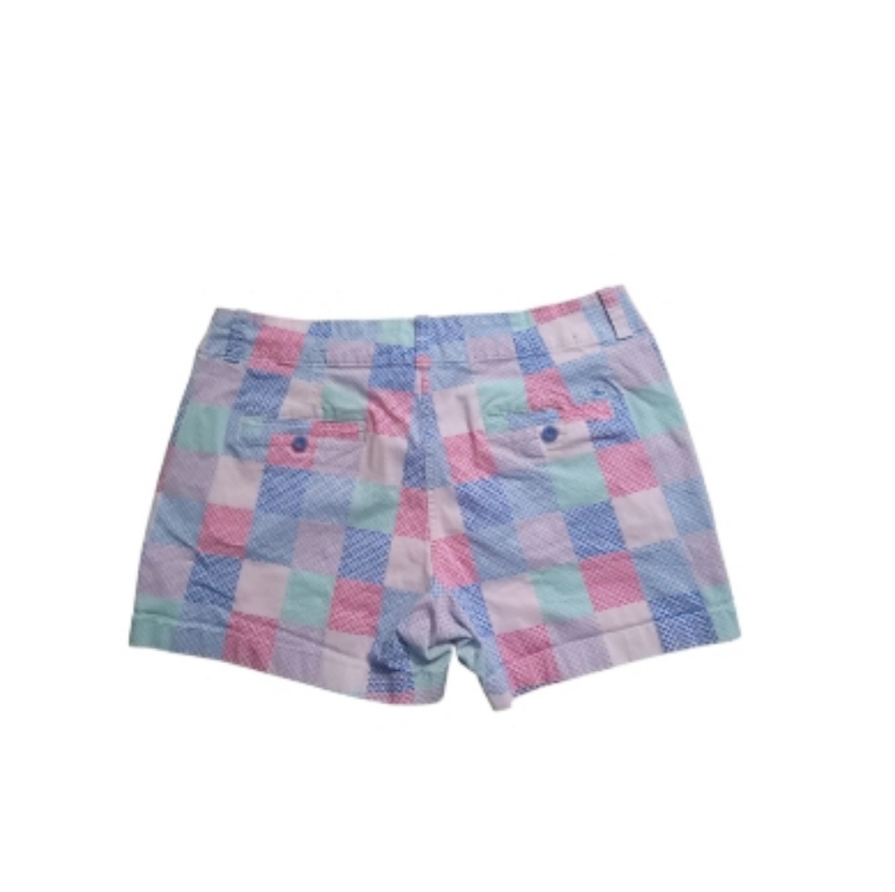 Vineyard Vines Whale Patchwork Beach Summer Pool Short Pastel Pink Blue Women 12